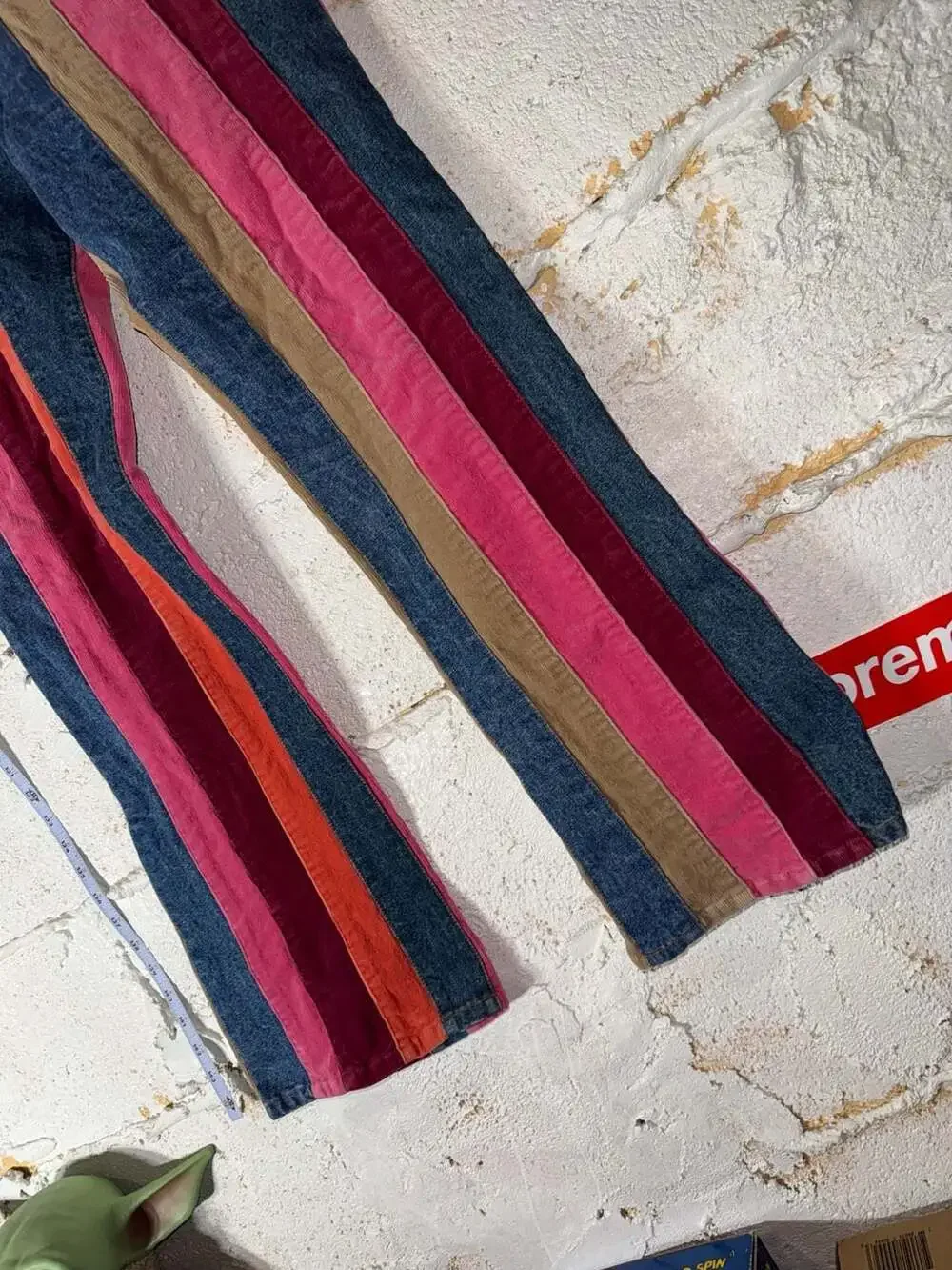 The Children's Place Multi-Color Corduroy Striped Denim Flare Pants Size 14